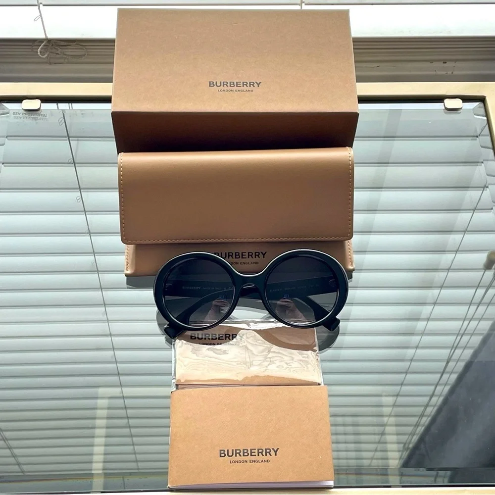New Burberry Round Unisex Sunglasses